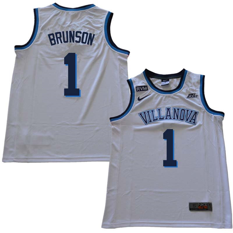 2018 Men #1 Jalen Brunson Willanova Wildcats College Basketball Jerseys Sale-White
